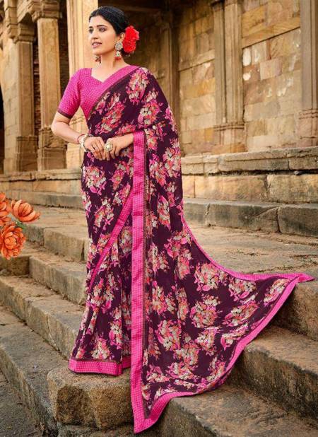 Black And Pink Colour Mintorsi Kadambari Latest Fancy Regular Wear Designer Printed Saree Collection 26505